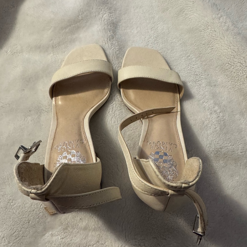 Vince Camuto Cream Heeled Sandals